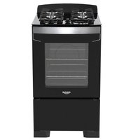 Fogão 4 Bocas Preto C/ Mesa de Vidro Dako Diplomata Bivolt