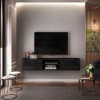 RACK SUSPENSO CLASSIC 1,80M DJ MÓVEIS COOL HOME PRETO
