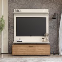 Painel com Rack para TV de 50 Polegadas DJ Móveis Nevada Off White Nature