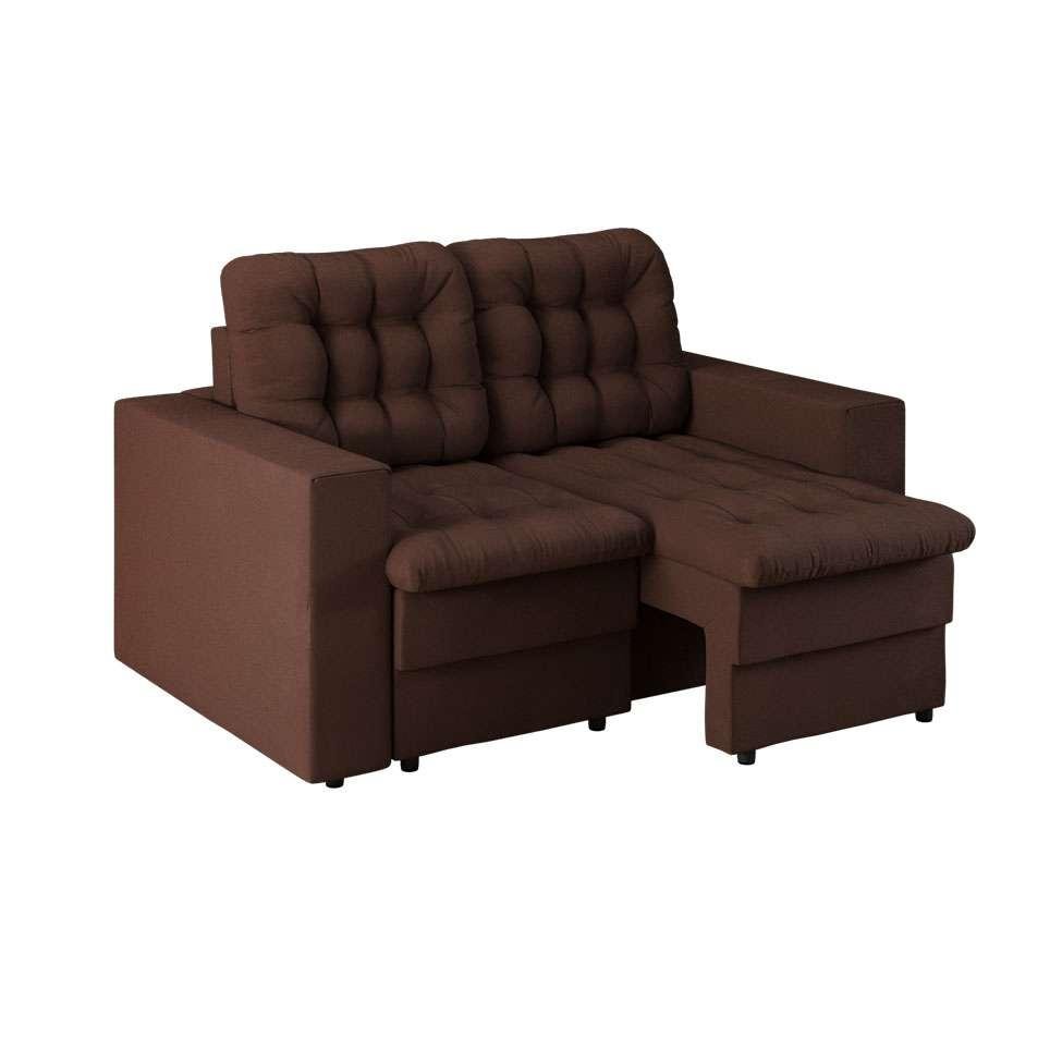Sofá 2 Lugares Retrátil Lubeck Plush Suede Marrom 140 cm