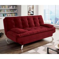 Sofá-Cama Casal 3 Lugares Premium Suede Vermelho