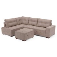 Sofá de Canto 8 Lugares Ipanema Suede Bege