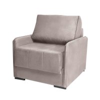 Sofá-Cama Solteiro 1 Lugar Isis Veludo Bege