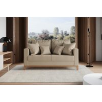Sofá 2 Lugares Beny Base de Madeira Linho Cotton Bege