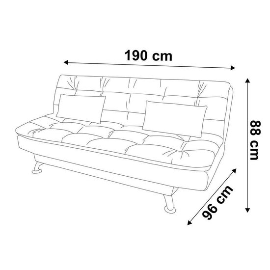 Sofá-Cama 3 Lugares Casal Premium Suede Marrom