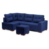 Sofá de Canto 6 Lugares Gávea Suede Azul
