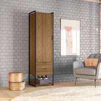Guarda-Roupa Closet Industrial Mital 1 PT 2 GV Conhaque e Preto