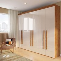 Guarda-Roupa Casal Lajedo 6 PT Imbuia e Off White