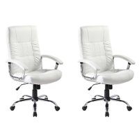 Conjunto com 2 Cadeiras de Escritório Presidente Giratórias Office Plus Branco