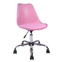 Cadeira de Escritório Secretária Giratória Eames Rosa