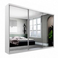 Guarda-Roupa Casal com 3 Espelhos Altdorf 3 PT 4 GV Branco