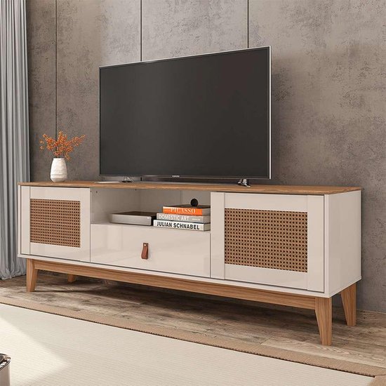 Rack Esmeralda Off White e Noce 160 cm