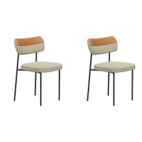 Conjunto com 2 Cadeiras Mona Linho Gengibre e Whisky