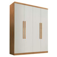 Guarda-Roupa Casal Império 4 PT 3 GV Imbuia e Off White