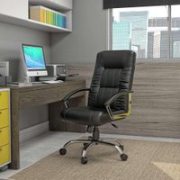 Cadeira de Escritório Presidente Giratória com Relax Office Plus Preta
