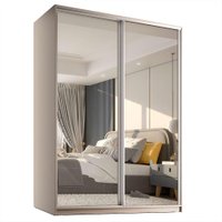 Guarda-Roupa Casal com 2 Espelhos Belluno 2 PT 3 GV Bege