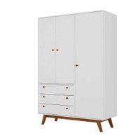 Guarda-Roupa Solteiro Retrô Versalhes 3 PT 3 GV Branco