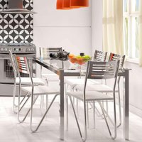 Conjunto de Mesa Reno com 6 Cadeiras Nápolis Branco
