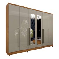 Guarda-Roupa Casal com Espelho Sevilla II 6 PT 8 GV Cinamomo e Off White