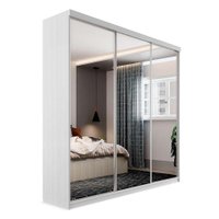 Guarda-Roupa Casal com 3 Espelhos Lugano 3 PT 4 GV Branco
