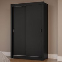 Guarda-Roupa Solteiro 2 Portas de Correr Preto Milano Madesa
