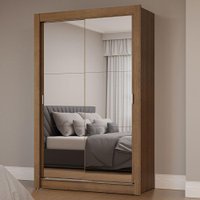 Guarda-Roupa Solteiro 2 Portas de Correr com Espelhos Rustic Milano Madesa
