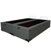 Base para Cama Box Queen Guldi com Baú Linho (47x158x198 cm) Cinza