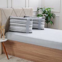 Jogo de Cama Solteiro Malha 2 Pçs Bella Cama New 88x188cm Cinza