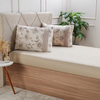 Jogo de Cama King Malha 3 Pçs Bella Cama New 190x200cm Bege