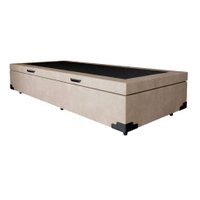 Base para Cama Box Solteiro Martin Premium com Baú Suede (45x88x188) Bege