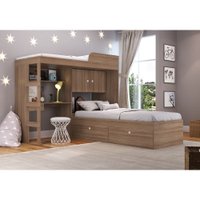 Quarto Juvenil Com Cama Alta e Escrivaninha  Art In Moveis Montana