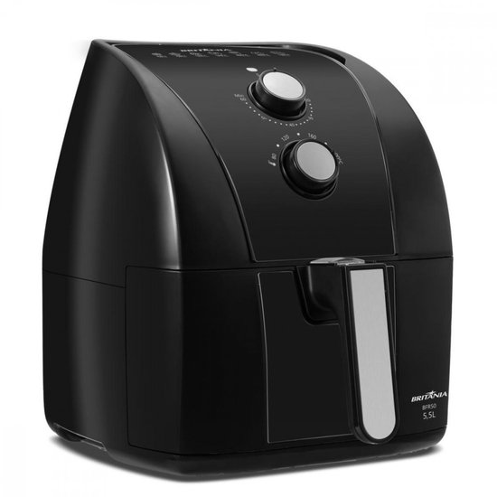 Fritadeira Elétrica Air Fryer Britânia 5,5L Antiaderente Redstone 1500W BFR50 127V Preto