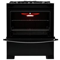 Fogão 5 Bocas Preto C/ Frente em Vidro Preto e Timer Digital Dako Diplomata Grill Bivolt