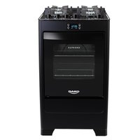 Fogão 4 Bocas Preto C/ Mesa de Vidro e Timer Digital Dako Supreme Black Glass Bivolt