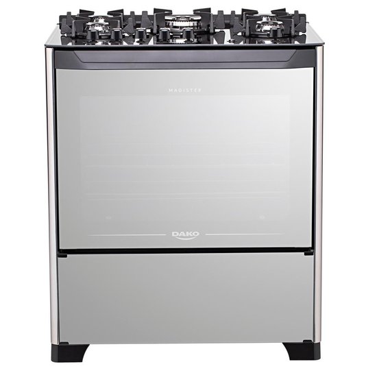 Fogão 5 bocas Dako Magister Style C/ Mesa de Vidro e Tripla Chama - Bivolt