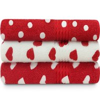 Kit 3 Toalhas de Banho 100 Algodão Prisma Dohler Vermelho