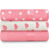 Kit 3 Toalhas de Banho 100 Algodão Prisma Dohler Rosa