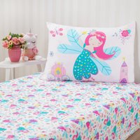 Jogo de Cama Kids Solteiro 2 Pçs Microfibra 88x188x30cm Fadas