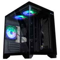 Gabinete Gamer Aquario, Hayom, GB1795, 3x Fans RGB, Vidro Temperado, Micro-ATX, Mini-ITX - Preto