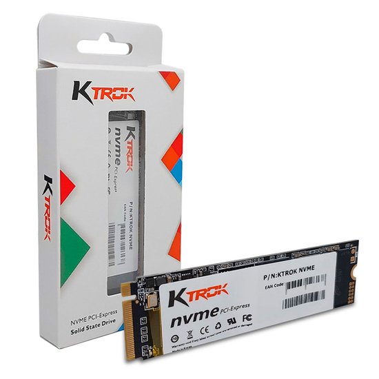 HD SSD NVMe Ktrok 128GB, M.2 2280, Leitura Até 900 Mb/s - Gravação Até 500 Mb/s