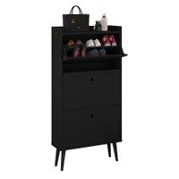 Sapateira Vertical Dark 3 Gavetas Basculantes Organizadora Calçados Retrô - Off White/Cinamomo - RPM Móveis