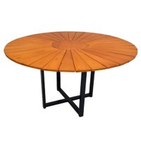 Mesa de Jantar Retangular Mika Madeira Maciça Preta 137 cm