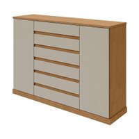 Cômoda Vedra 2 PT 7 GV Amêndoa Clean e Off White