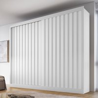 Guarda-Roupa Casal Atlanta 2 Portas 4 Gavetas com Ripado 100% Mdf Branco Acetinado - Mademarques