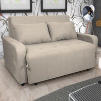 Sofá-Cama 138cm 2 Lugares com Tecido Suede Multimóveis CR45259 Bege