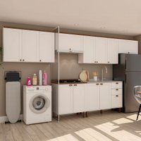 Cozinha Completa Iluminata 12 Portas 3 Gavetas 100% Mdf Branco/ébano - Genialflex