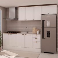 Cozinha Completa Iluminata 8 Portas 3 Gavetas 100% Mdf Branco/ébano - Genialflex