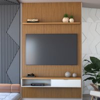 Painel para TV Até 60 Polegadas Apolo Ripado 1 Porta 140 Cm Nature/Off White - Panorama Móveis