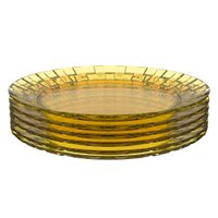 Jogo 6 Pratos Grandes 26cm Amarelo Crippa Servir Mesa Posta Porções Aperitivos