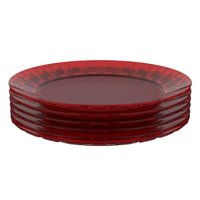 Jogo 6 Pratos Vermelhos Grandes 26cm Crippa Servir Mesa Posta Porções Aperitivos